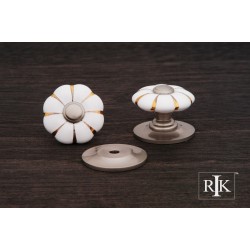 RKI CK 322 Flowery Porcelain Knob with Tip & Lines