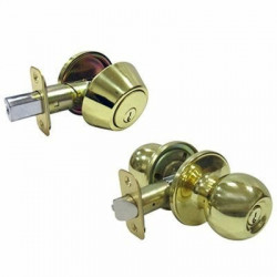 TruGuard B37L1B KA3 Combination Lockset, Polished Brass