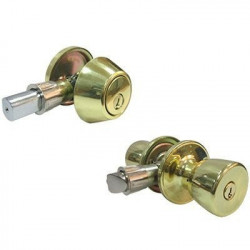 TruGuard BS7L1B-MH KA2 Combination Mobile Home Lockset, Polished Brass
