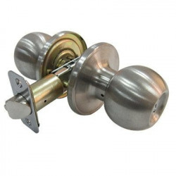 TruGuard T3600B KA3 Entry Lockset, Ball-Style Knob, Stainless Steel