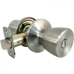 TruGuard TS610B Tulip-Style Knob Privacy Lockset, Stainless Steel