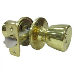 TruGuard TS700B KA3 Entry Lockset, Medium Tulip-Style Knob, Polished Brass