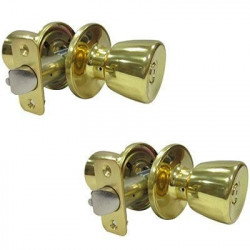 TruGuard TS700BD KD Tulip Entry Twin Pack, Polished Brass