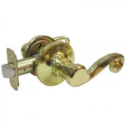 TruGuard L6703BZ Hall/Closet Reversible Scroll Lever Passage Lockset, Polished Brass