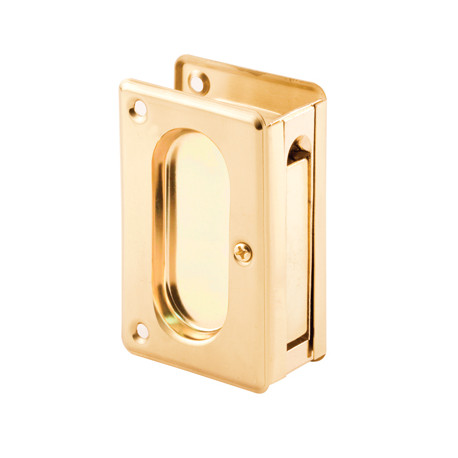 Prime Line N 7361 Pocket Door Passage Pull, Polished Brass, 3-3/4 In.