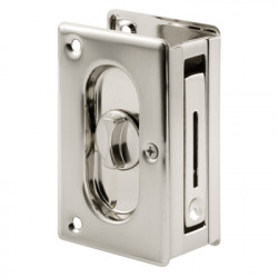 Prime Line N 7367 Pocket Door Privacy Lock & Pull, Satin Nickel