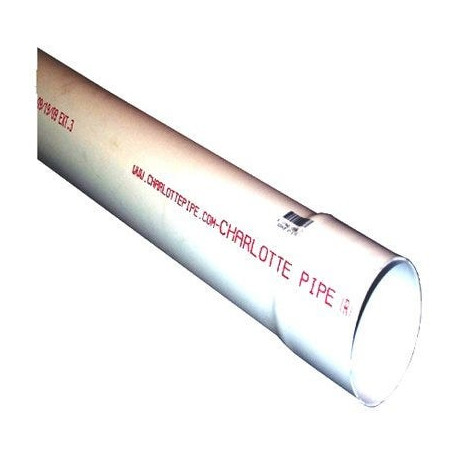 Charlotte Pipe & Foundry Company PVC300400600 PVC Sewer & Drain Pipe, Solid Wall, 4 in x 10 ft