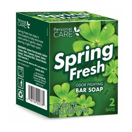 Delta Brands 92078-12 Deodorant Soap Bar, Spring Fresh, 3 oz, 2 Pack
