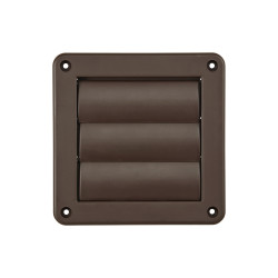 Lambro Industries 2677B 4 inch Brown Plastic Exhaust Wall Louvered Vent