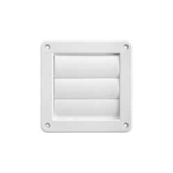 Lambro Industries 2676W 4 in White Plastic Exhaust Wall Louvered Vent