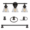 Globe Electric 50192 Parker 5-Piece Oil Rubbed Bronze All-In-One Bathroom Set