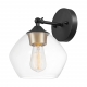 Globe Electric 51367 Harrow 1-Light Matte Black Wall Sconce with Clear Glass Shade