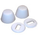 Larsen Supply Co 04-3911 White Plastic Round Bolt Caps Pair