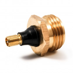 Camco Mfg 36153 Blow Out Plug with Schrader Valve - Brass