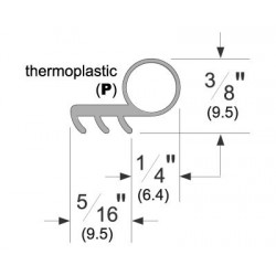 Pemko P50 Kerf-in Weatherstrip w/ Thermoplastic Bulb