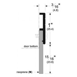 Pemko 321 Surface Plate Door Bottom Sweep w/ Neoprene Insert