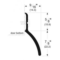 Pemko 345 Surface Plate Door Bottom Sweep w/ Rain Drip